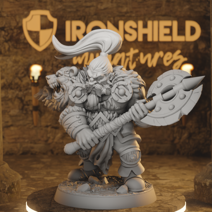 Ortwayn - Dwarf Barbarian Warrior Axe Soldier Fighter