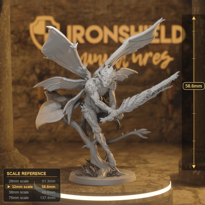 Osseous Knight 1 Fey Knight DnD miniature 3D printed resin tabletop RPG figure