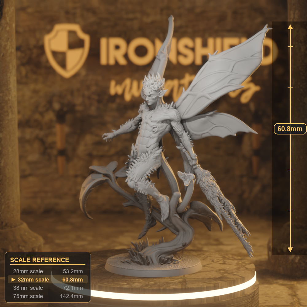 Osseous Knight 2 Fey Knight DnD miniature 3D printed resin tabletop RPG figure