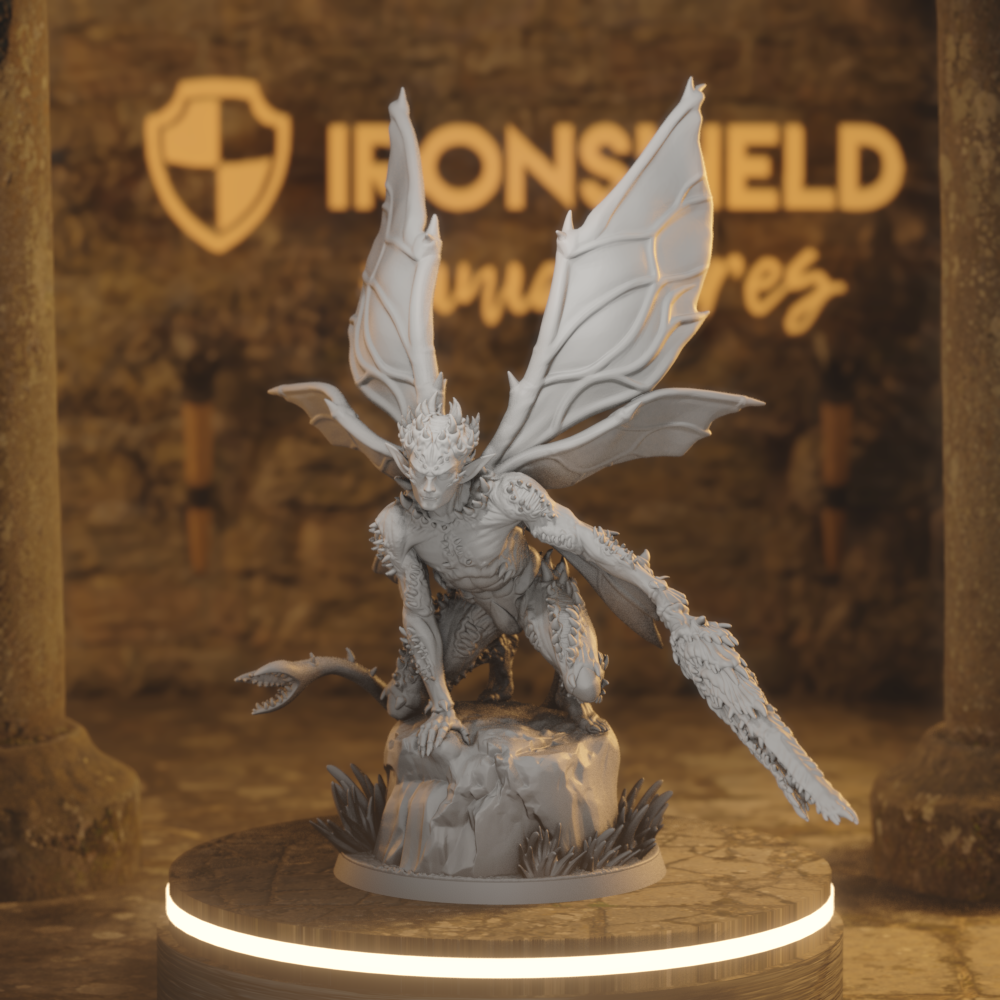 Osseous Knight 3 Fey Knight DnD miniature 3D printed resin tabletop RPG figure