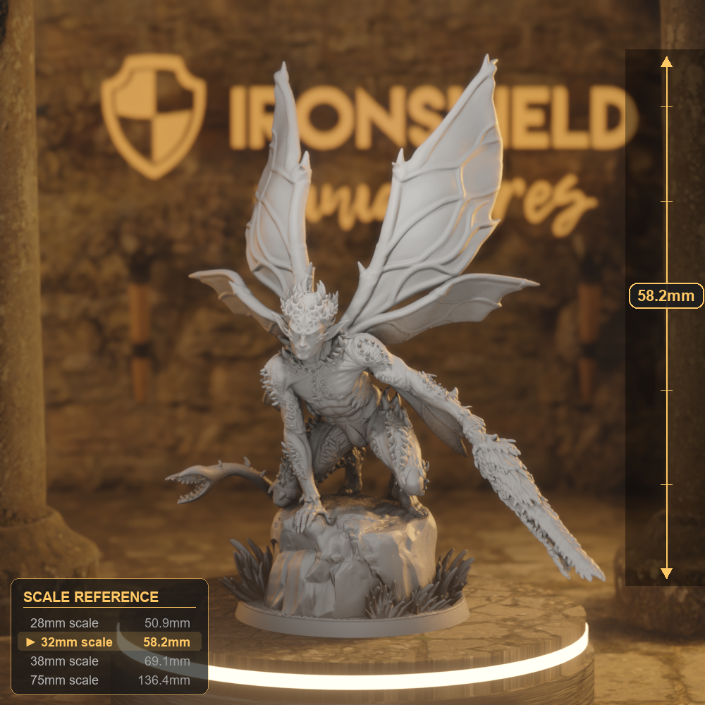Osseous Knight 3 Fey Knight DnD miniature 3D printed resin tabletop RPG figure