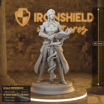 Proctor Synthelia Elf Fighter, Paladin, Sorcerer DnD miniature 3D printed resin tabletop RPG figure