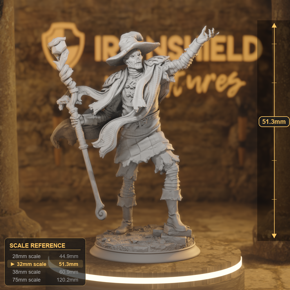 Progressed A Undead Wizard DnD miniature 3D printed resin tabletop RPG figure