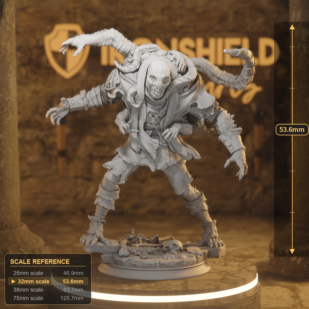 Progressed C Undead DnD miniature 3D printed resin tabletop RPG figure