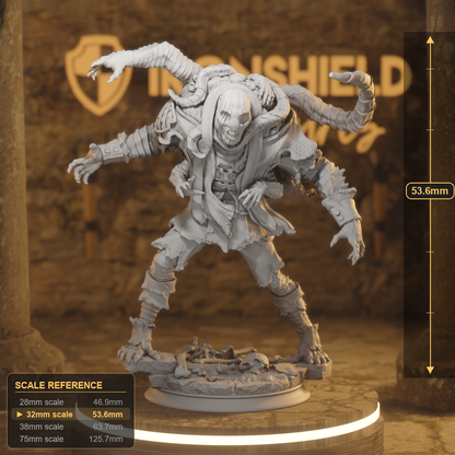 Progressed C Undead DnD miniature 3D printed resin tabletop RPG figure