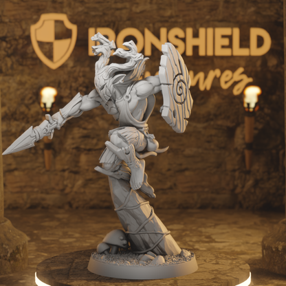 Quickspear - Elf Druid Forest Fighter DnD miniature 3D printed resin tabletop RPG figure