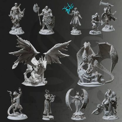The Dragon Pact - DND 5e Starter Campaign - Full Set 11 Figures + Maps + Characters Sheets D&D