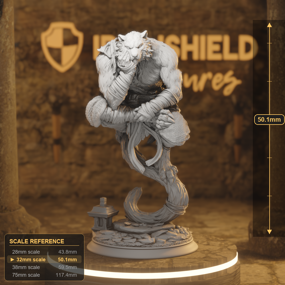 Raiko Wanderer Beastfolk Monk DnD miniature 3D printed resin tabletop RPG figure