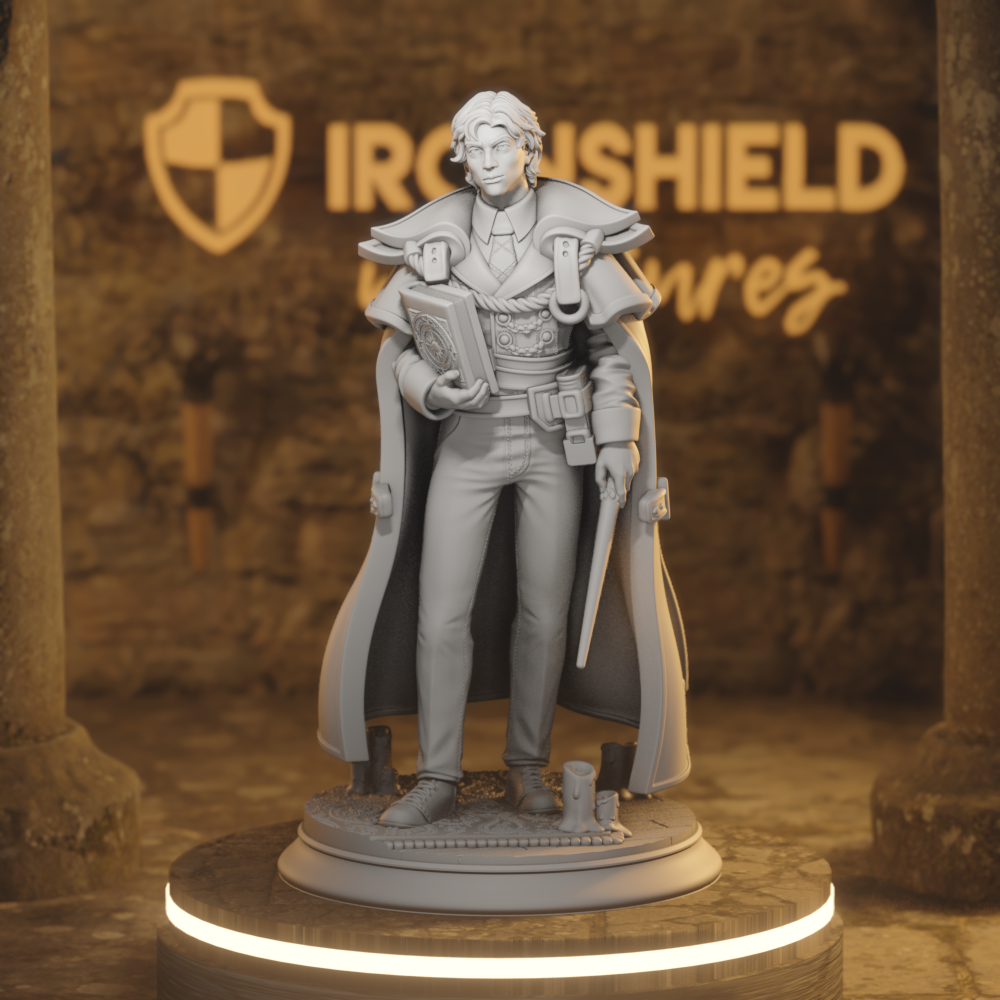 Robin Presner Human Sorcerer, Wizard DnD miniature 3D printed resin tabletop RPG figure