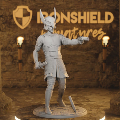 Rybeck Human Gunslinger DnD miniature 3D printed resin tabletop RPG figure