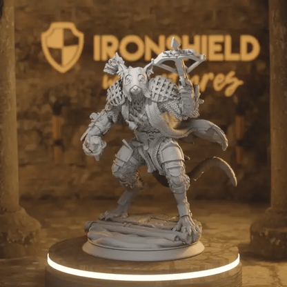 Scabbers Commando DnD miniature 360 turntable animation