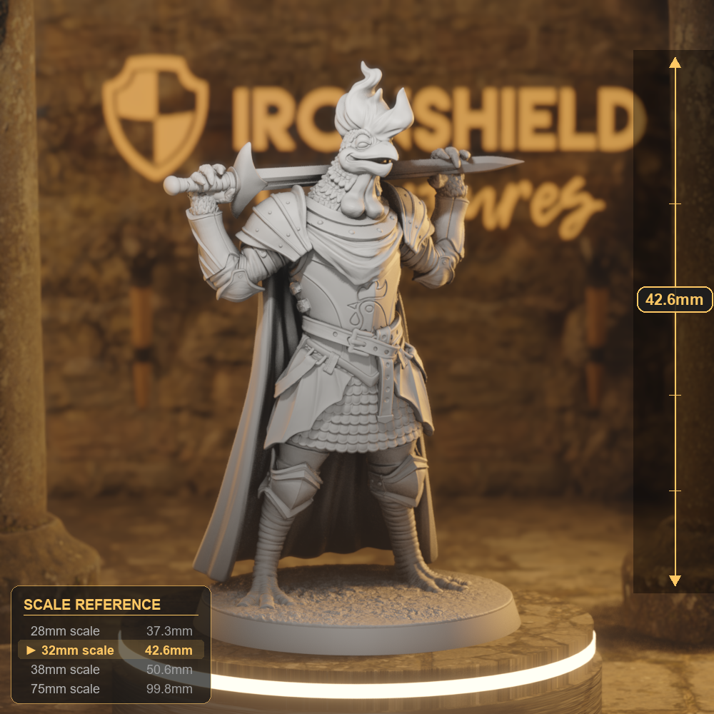 Sir Ken Tuckston Beastfolk Fighter DnD miniature 3D printed resin tabletop RPG figure
