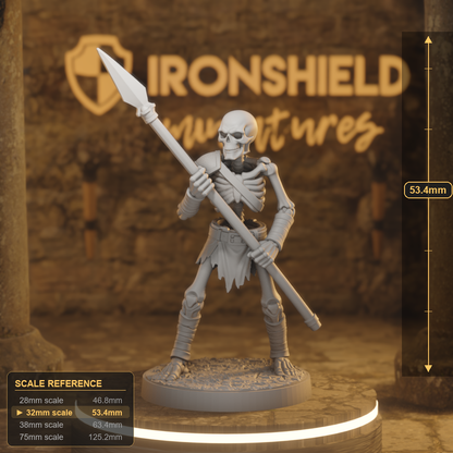 Skeletor 1 Undead Warrior DnD miniature 3D printed resin tabletop RPG figure