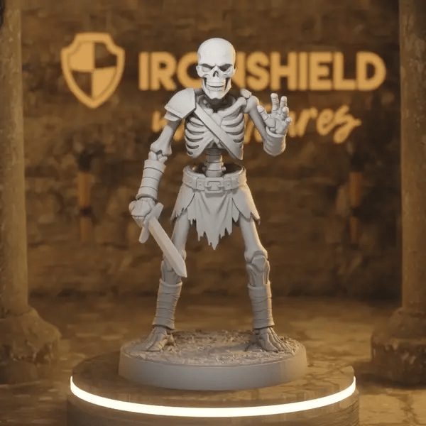 Skeletor 3 DnD miniature 360 turntable animation
