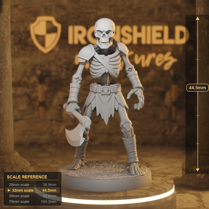 Skeletor 4 Undead Warrior DnD miniature 3D printed resin tabletop RPG figure