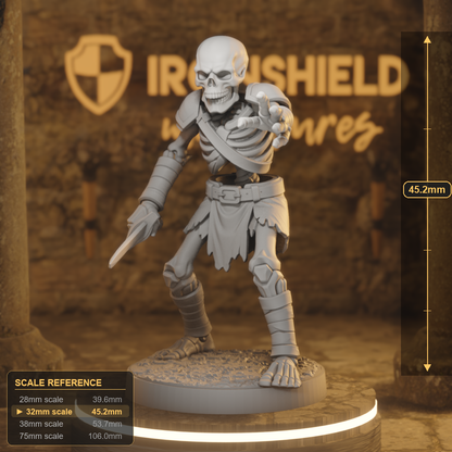 Skeletor 5 Undead Warrior DnD miniature 3D printed resin tabletop RPG figure