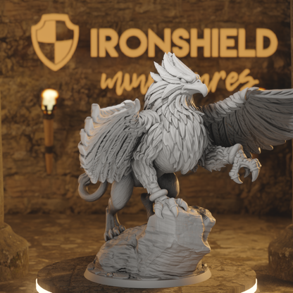 Skreek - Griffin Flying Wild Hunter Bird DnD miniature 3D printed resin tabletop RPG figure