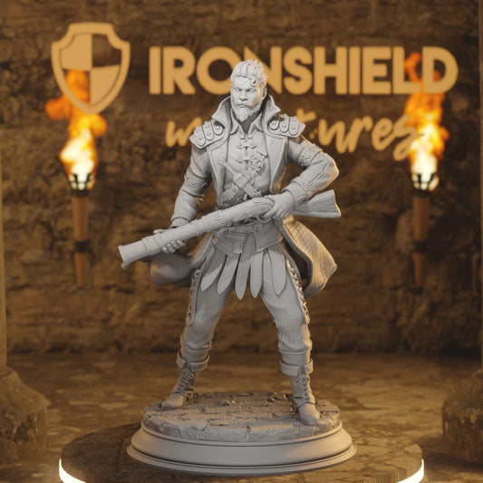 Soldiers Human Gunslinger DnD miniature 3D printed resin tabletop RPG figure