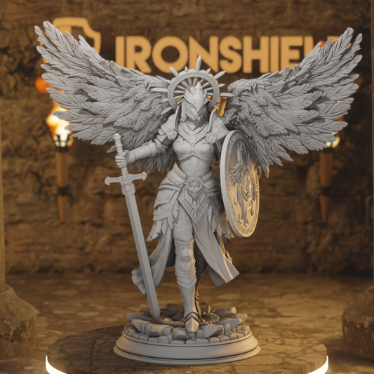 Soleria Celestial, Human Fighter, Paladin DnD miniature 3D printed resin tabletop RPG figure