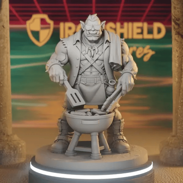 Steve Grillfang DnD miniature 360 turntable animation