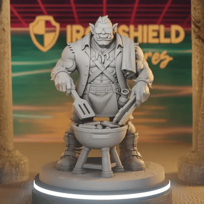 Steve Grillfang DnD miniature 360 turntable animation