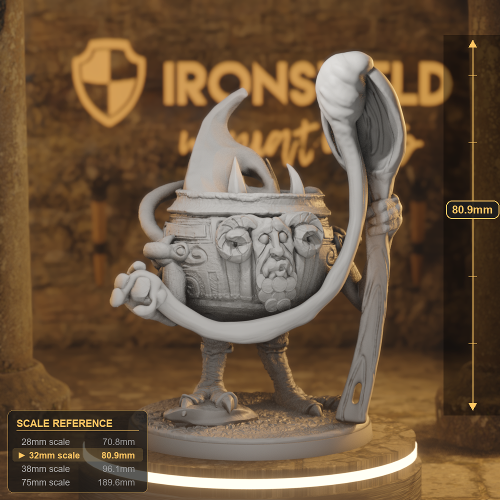 Striding Cauldron 1 Construct DnD miniature 3D printed resin tabletop RPG figure