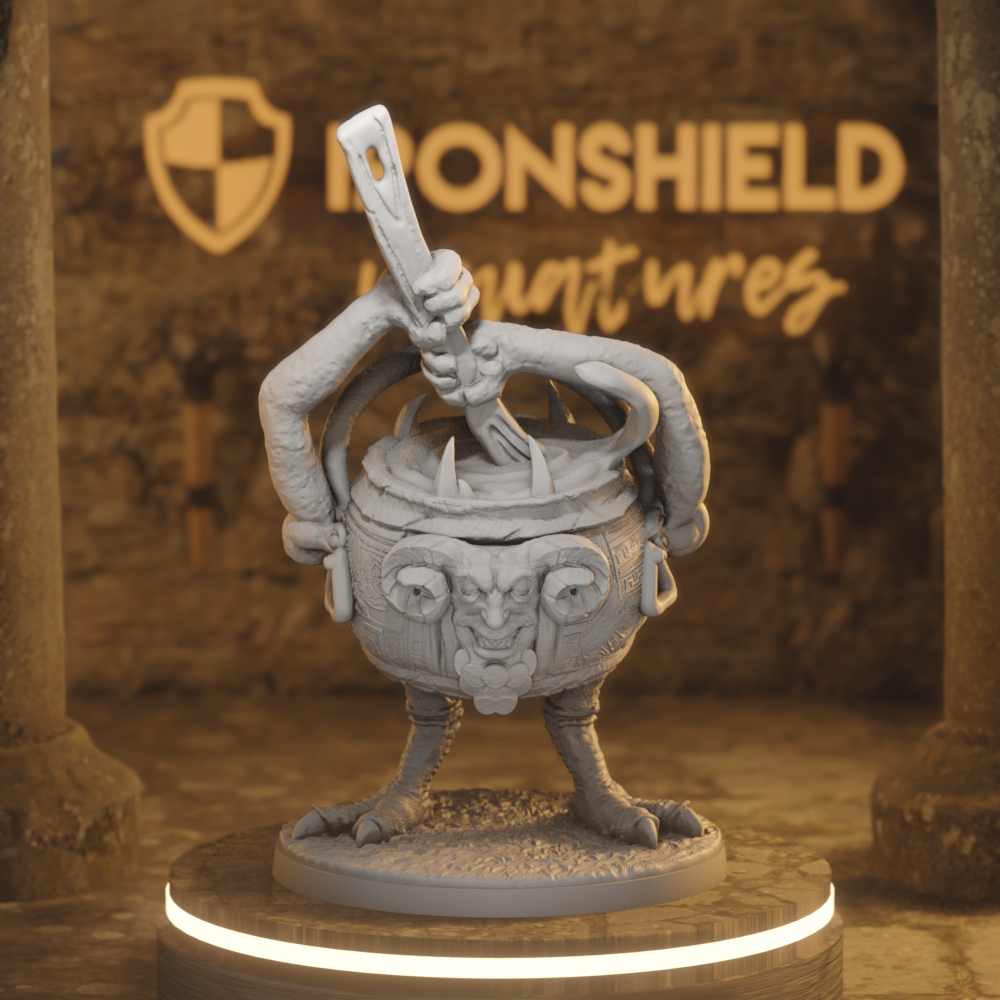 Striding Cauldron 2 Construct DnD miniature 3D printed resin tabletop RPG figure