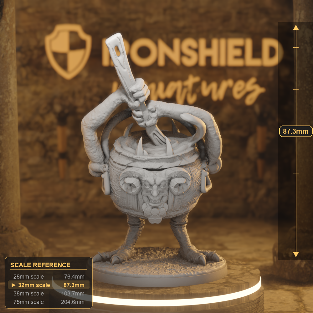 Striding Cauldron 2 Construct DnD miniature 3D printed resin tabletop RPG figure