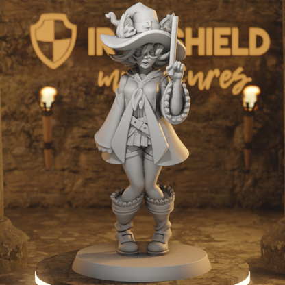 Sunny - Wizard Cute Girl Magic Sorceress DnD miniature 3D printed resin tabletop RPG figure