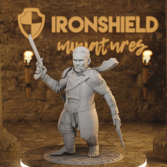 Swifty Barefoot Halfling Rogue DnD miniature 3D printed resin tabletop RPG figure