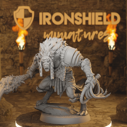 Taskmaster Gnoll Fighter DnD miniature 3D printed resin tabletop RPG figure