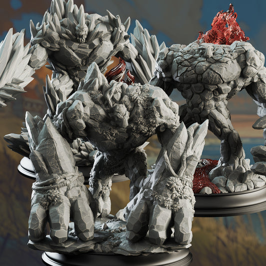 Elemental Golems - Fire Ice Earth Rock