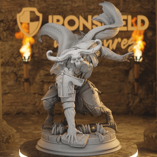 The Plagueborne Leader Undead Fighter DnD miniature 3D printed resin tabletop RPG figure