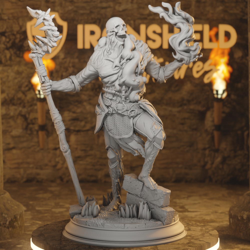 The Plagueborne Spellcaster Undead Sorcerer DnD miniature 3D printed resin tabletop RPG figure