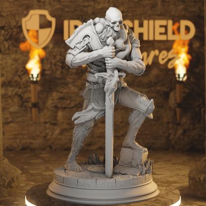 The Plagueborne Swordsman Undead Fighter DnD miniature 3D printed resin tabletop RPG figure