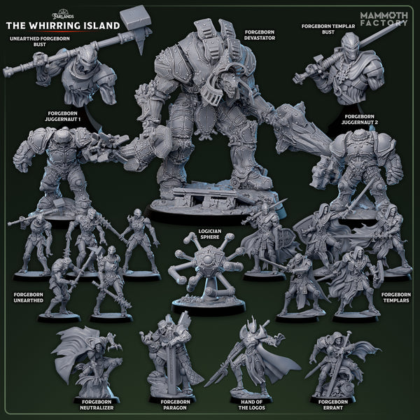 The Whirring Island - Full Set 20 Forgeborn Warforged Construct Miniatures Farlands | DnD Tabletop RPG | Mammoth Factory