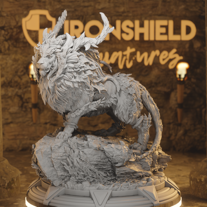 Lordly Fey Spirit Beast - Torgothrin Lion DnD miniature 3D printed resin tabletop RPG figure