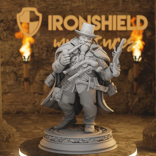 Torgrik Dwarf Gunslinger DnD miniature 3D printed resin tabletop RPG figure