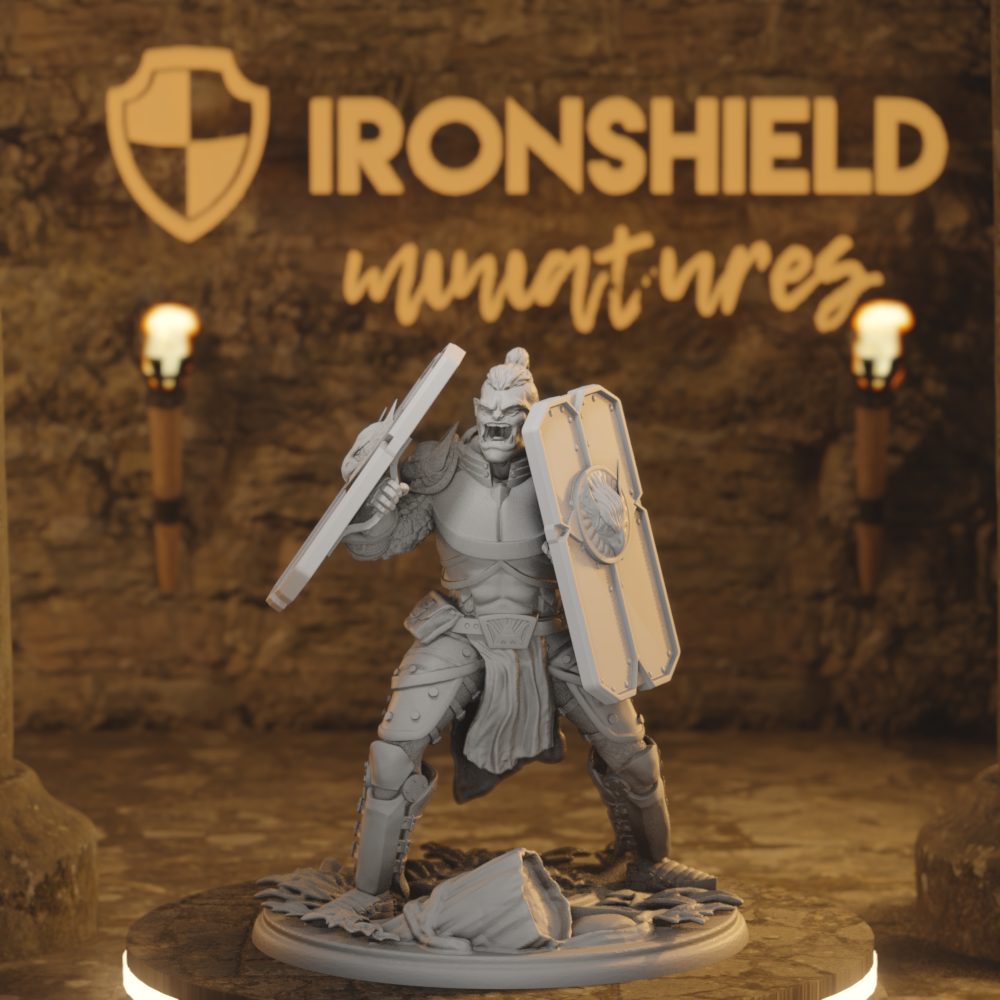 Trenon Human Paladin DnD miniature 3D printed resin tabletop RPG figure