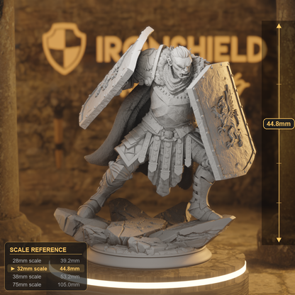 Trenon Twoshields Orc Fighter DnD miniature 3D printed resin tabletop RPG figure