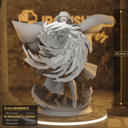 Tyria Unbridled Elf Sorcerer, Warlock, Wizard DnD miniature 3D printed resin tabletop RPG figure