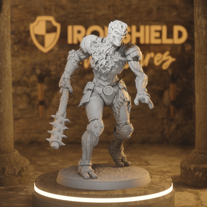 The Whirring Island - Unearthed Forgeborn - Corrupted Warforged Construct Fighter Spiked-Mace Revenant