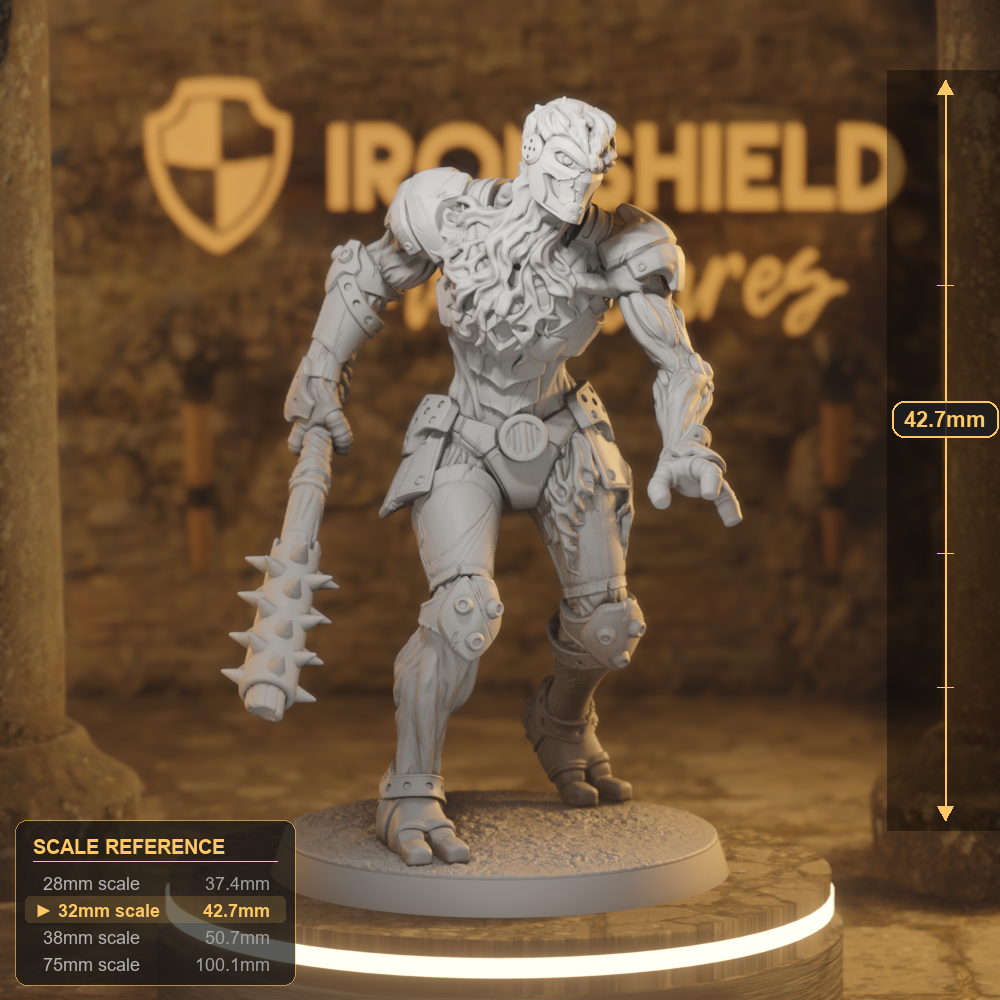 Unearthed Forgeborn 2 Construct Fighter DnD miniature 3D printed resin tabletop RPG figure