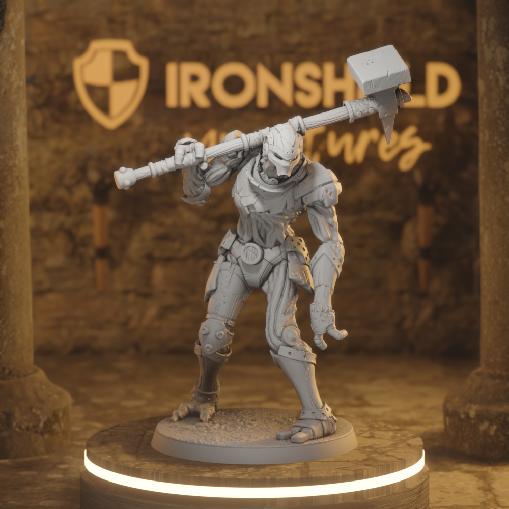 Unearthed Forgeborn 3 Construct Fighter DnD miniature 3D printed resin tabletop RPG figure