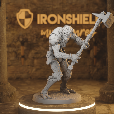 Unearthed Forgeborn - Corrupted Warforged Construct Fighter War-Maul Revenant