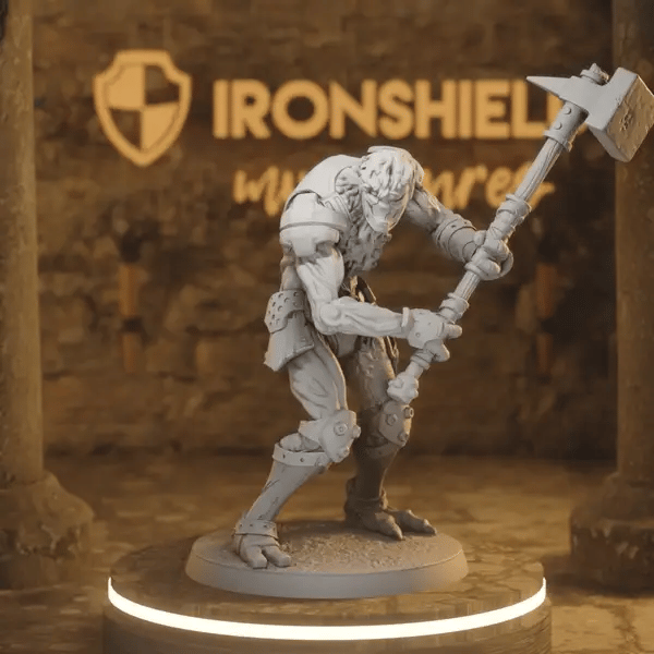 Unearthed Forgeborn 4 DnD miniature 360 turntable animation