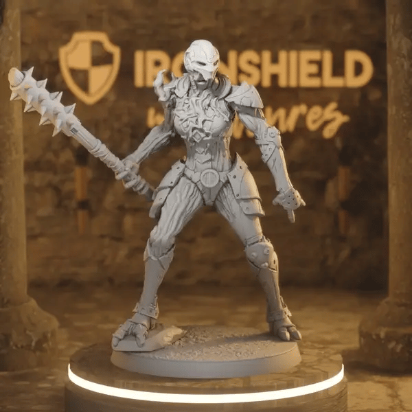 Unearthed Forgeborn 5 DnD miniature 360 turntable animation
