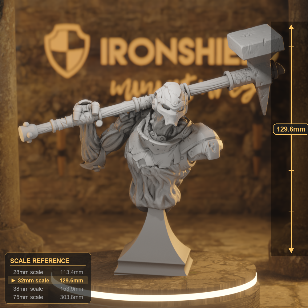 Unearthed Forgeborn Bust Construct DnD miniature 3D printed resin tabletop RPG figure