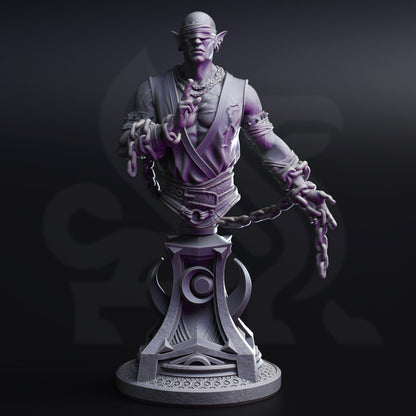 BUST - Uxas – Blind Drow Monk 120mm tall