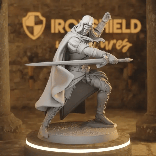 Vaelyx Shadow Warlock 2 DnD miniature 360 turntable animation
